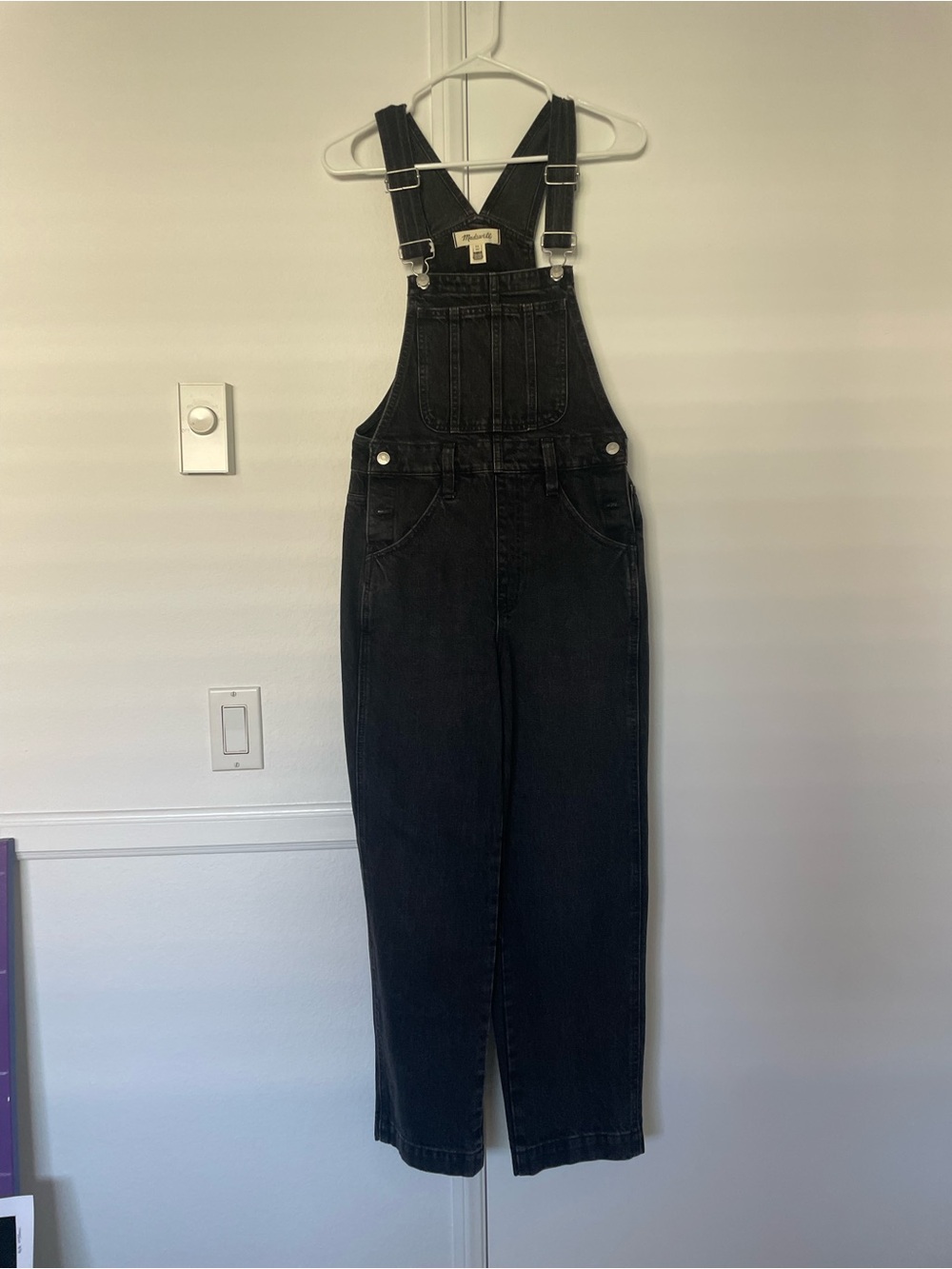 Madewell Black Denim Overall Jumpsuit
